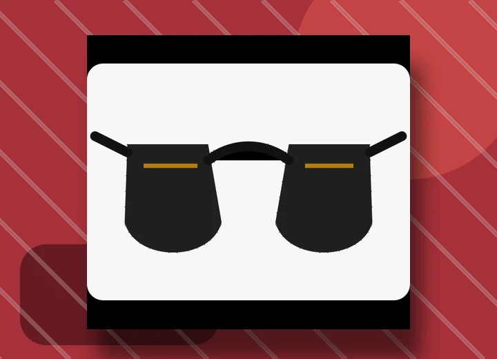 Sunglasses on a coral red background