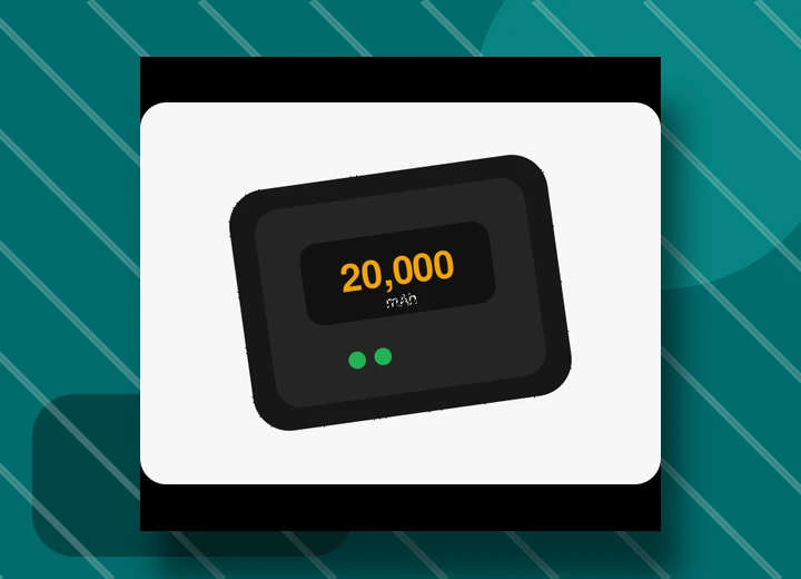 Power bank on a deep teal background
