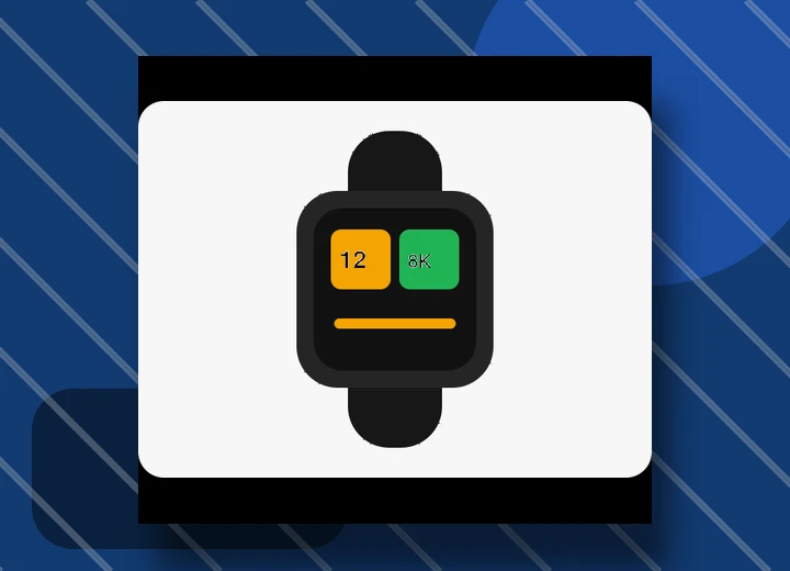 Smart watch on a vivid blue background